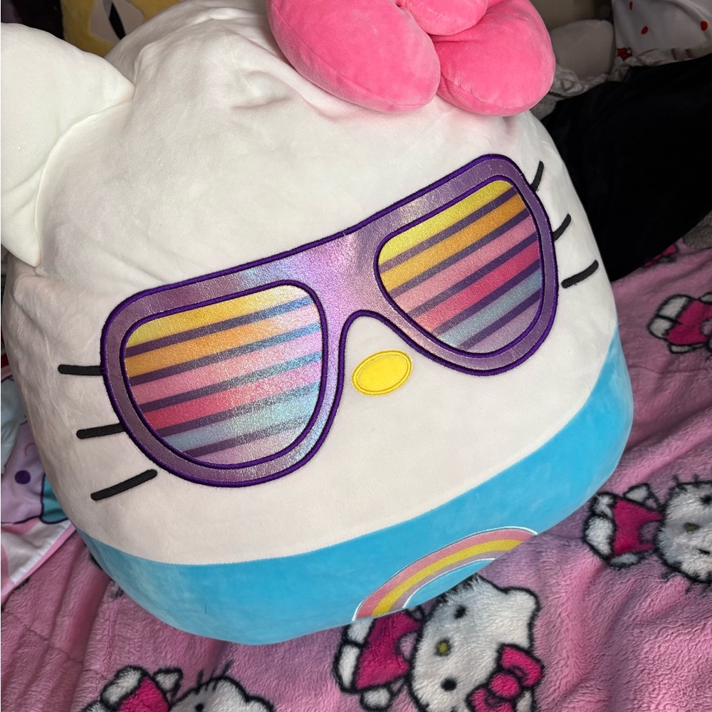 Hello Kitty Blue Plush with Pink Accents